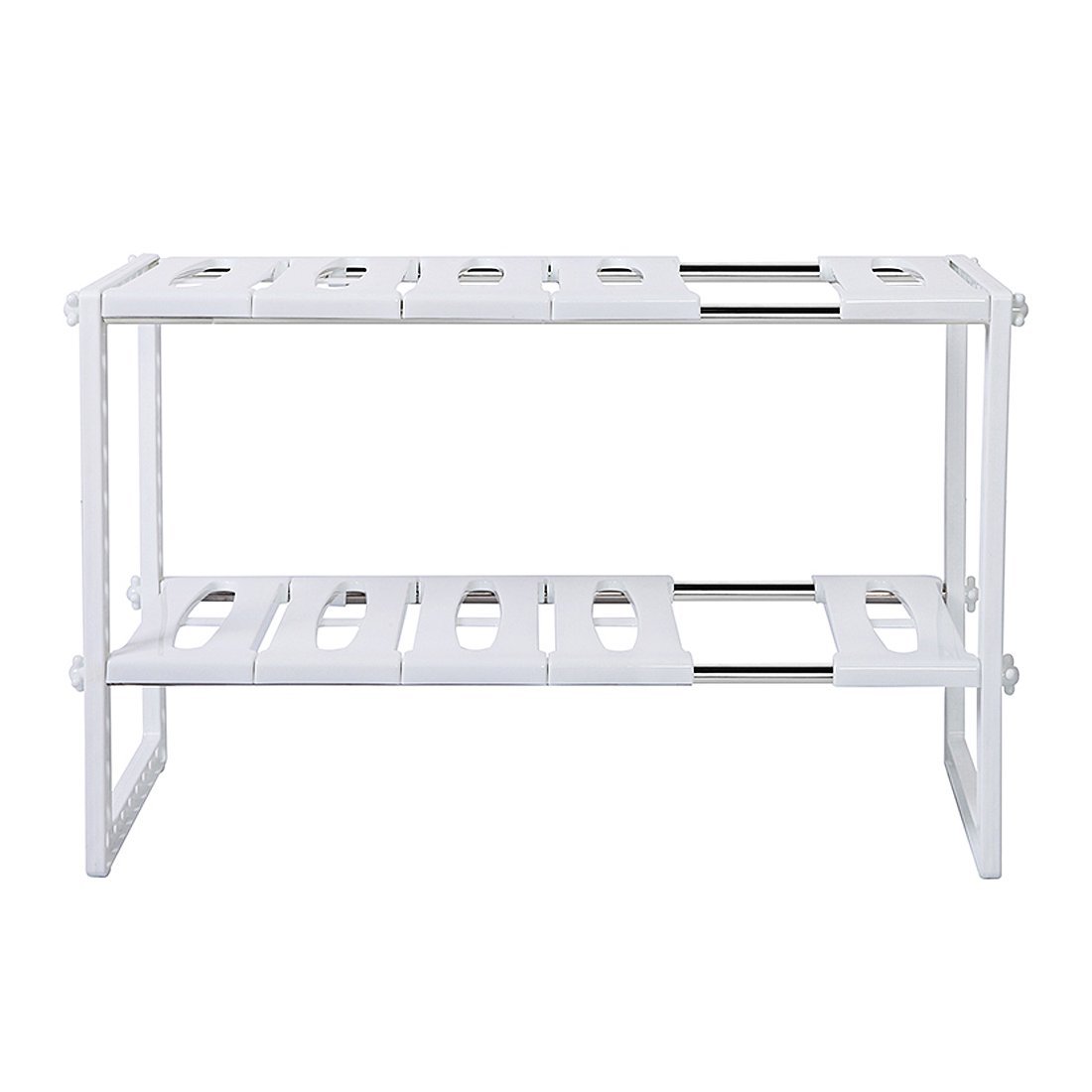 Yomym 2 Tiers Expandable Kitchen Storage Multi Functional Rack Adjustable Stainless Steel Under Sink Æ·±å³å¸å¯è·¨çµå­åå¡æéå¬å¸